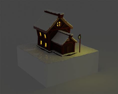 ArtStation - Домик в снегу