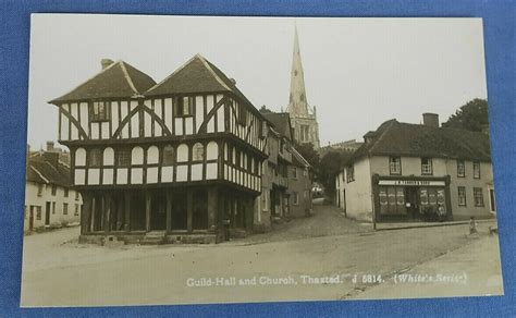 Vintage Real Photo Postcard Guild Hall And Church Thaxted Essex A1c Europe United Kingdom