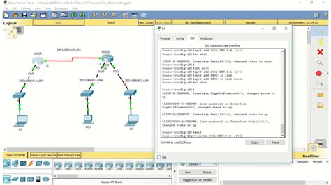 Packet Tracer Ipv6 Static Routing Configuration Youtube