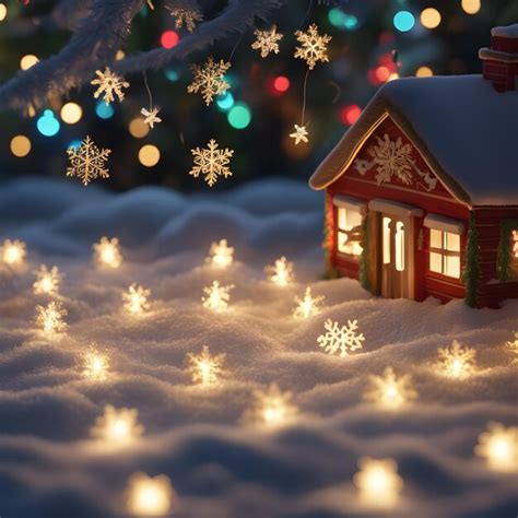 Premium AI Image | Christmas Lights and Snowflakes