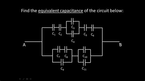 Equivalent Capacitance Of A Basic Circuit Youtube