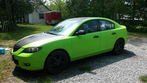 2008 Mazda 3 GX Sedan - Electric Lime Green & Black Plasti Dip | Mazda3 ...