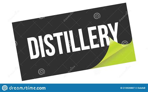 Distillery Text On Black Green Sticker Stamp Stock Illustration