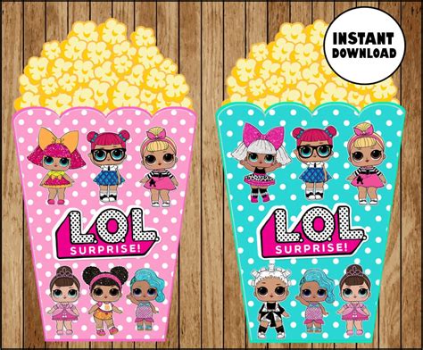 Lol Surprise Dolls Popcorn Box Instant Download Printable Lol Surprise