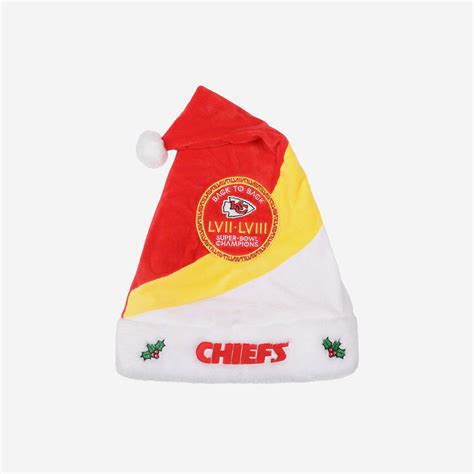 Kansas City Chiefs Super Bowl LVIII Champions Santa Hat FOCO