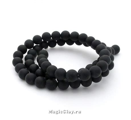 Бусины Агат черный, матовый 6 мм, 1 нить (~61 шт) купить в интернет ...