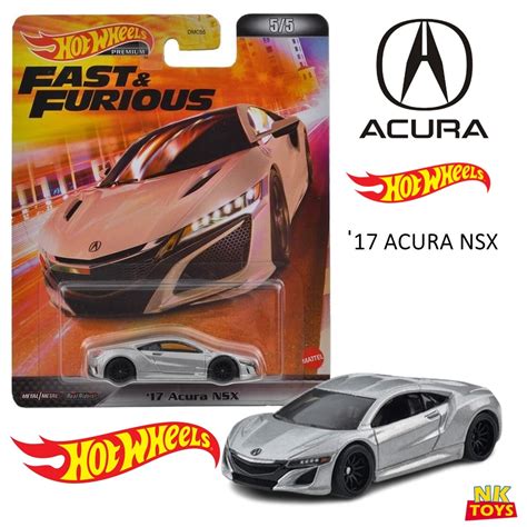 โมเดลรถเหลก Hot wheels 17 ACURA NSX ชด FAST FURIOUS ลขสทธแท ลอยาง สเกล1 64 รถเหลก