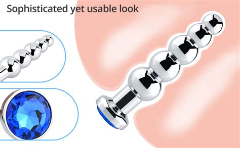 Roluck Anal Plug Avec Push Metal Beads Avec Boules Graduelles Jewel Plug Anal Gode Anal Sex