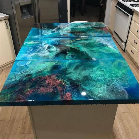 Art And Epoxy On Instagram Wouldnt This Be The Coolest Countertop💚💜