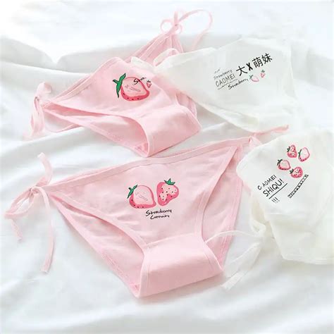 SP CITY Japan Ruffle Cartoon Cute Panties Sex Girls Bow Letter Patterned Kawaii Underwear Women