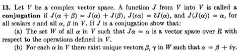 Solved Let V Be A Complex Vector Space A Function J Chegg