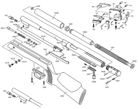 Product Schematics for Beeman HW97K Thumbhole Stock Air Rifle | Pyramyd Air