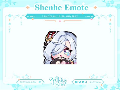 Shenhe Genshin Impact Emote Set Twitch Discord Streamer Off