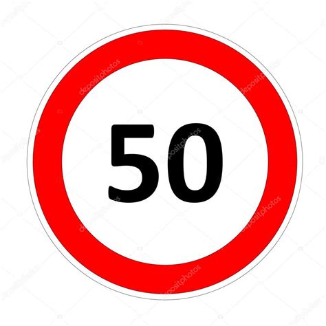 50 знак ограничения скорости — Стоковое фото © Elenarts #31974785