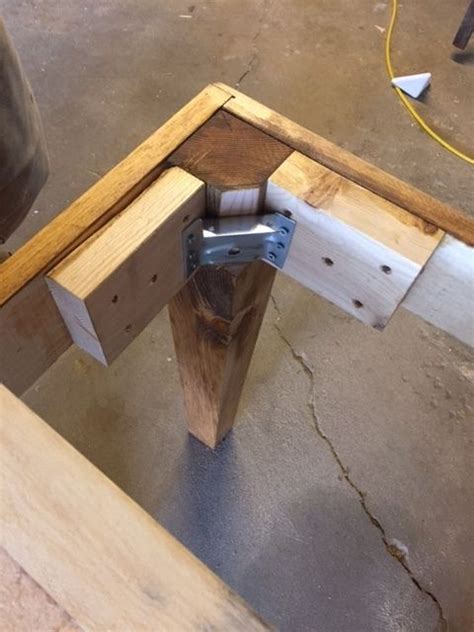 These Brackets Are Not Big Enough For 4x4 Table Legs So I Installed 2x6 Blocking Wood Table