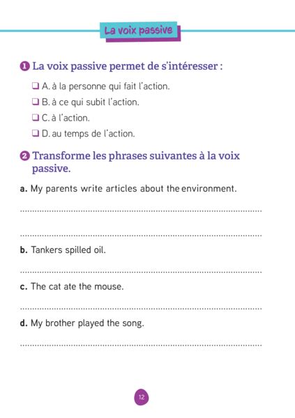 Place des enseignants Les fiches d entraînement effaçables Anglais