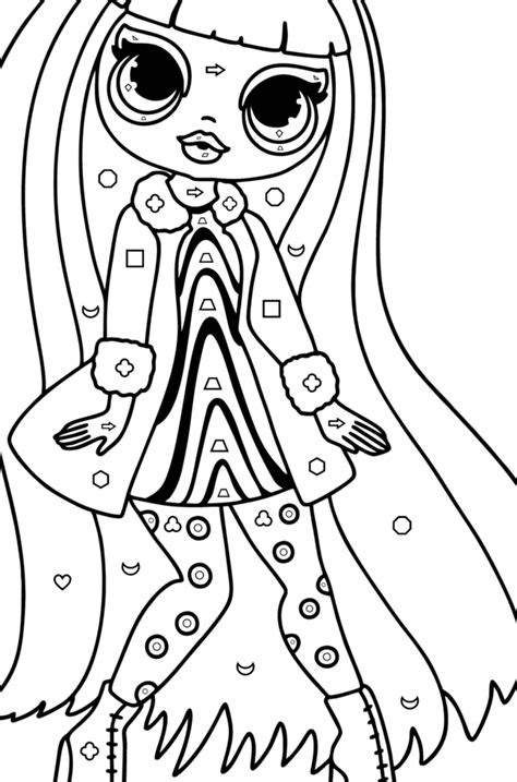 Målarbild LOL OMG Groovy Babe Lights Coloring for Kids