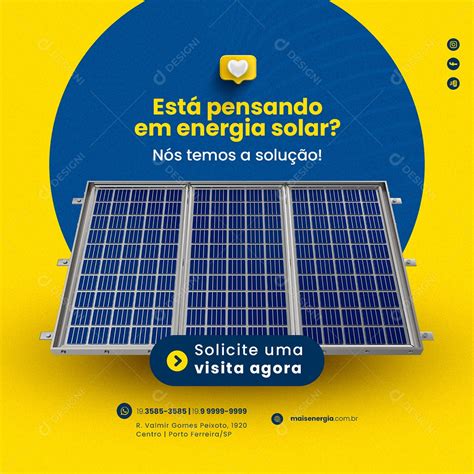 Está Pensando em Energia Solar nós temos a Solução Social Media PSD