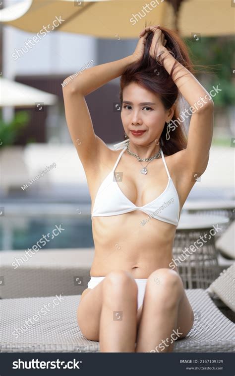 Beautiful Woman Model White Bikini Sunbathing Stock Photo Shutterstock