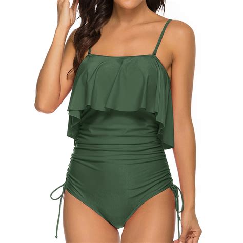 Midsumdr One Piece Swimsuit Women Fashion Sexy Halter Solid Color Bikini Swimsuit Backless