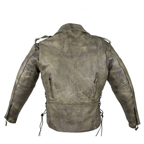 Brown Naked Cowhide Leather Motorcycle Jacket W Gun Pockets BNLJ201 12 Bikers Network