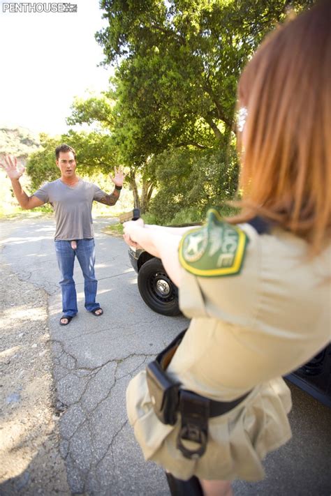 Horny Sheriff Delila Darling Strips And Fucks An Inked Fellow In Public