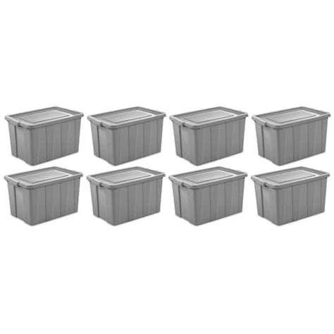 Sterilite Tuff1 30 Gal Plastic Storage Bin In Gray 8 Pack 8 X