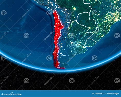 chile  planet earth  space  night stock illustration