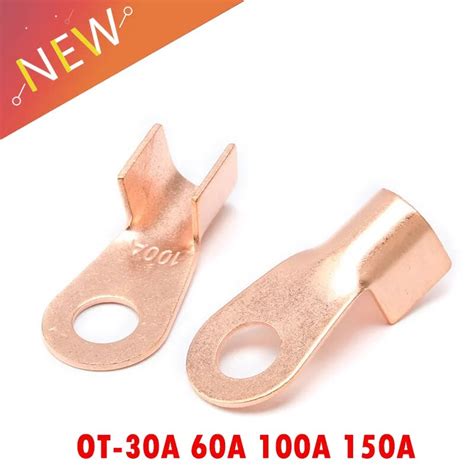 10pcs OT 30A 60A 100A 150A Dia Copper Circular Splice Terminal Wire