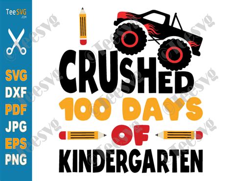 I Crushed 100 Days Of Kindergarten Svg Png 100 Days Of School Svg