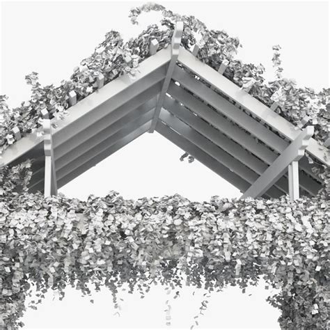 3d model pergola climbing roses flowers