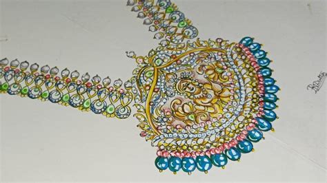 Traditional Indian Temple Jewellery Design Art Sketch By Priyanka N