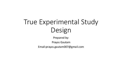 True experimental study design