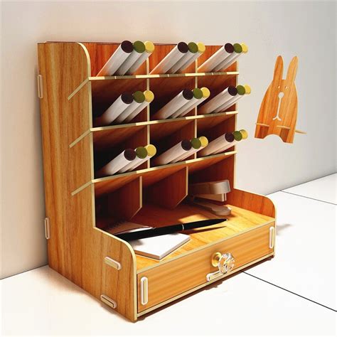 Houten Bureau Organizer Multifunctionele Diy Pen P Grandado