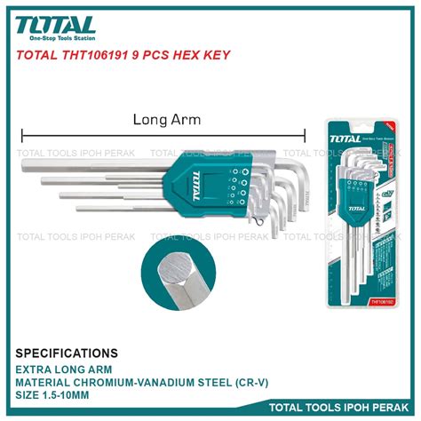 TOTAL THT106191 9 Pcs Hex Key | Shopee Malaysia