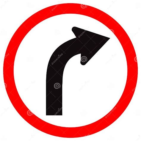 Curved Right Traffic Road Sign Vector Illustration Isolate On White Backgroundsymbols Icon