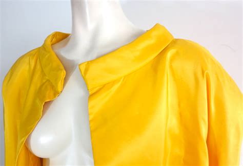 Vintage Arnold Scaasi Imperial Yellow Silk Taffeta Evening Coat At 1stdibs