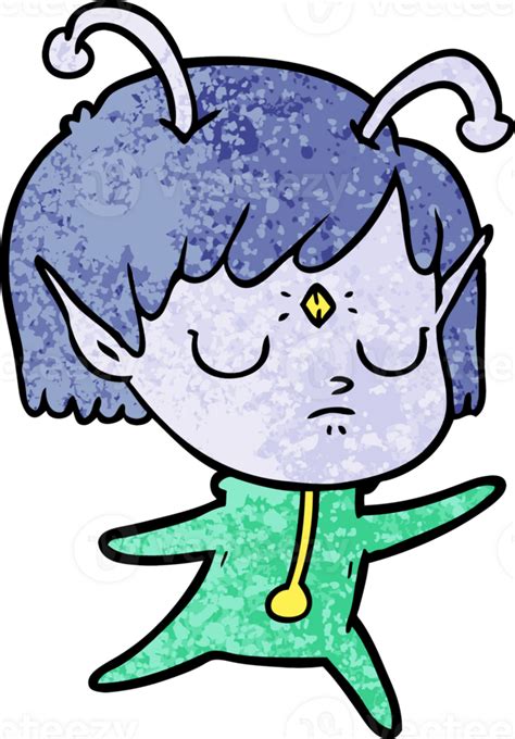 Dibujos Animados Extraterrestre Niña Dibujo 46689030 Png