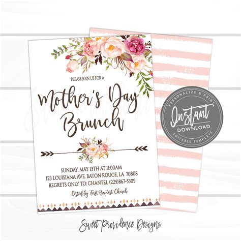 Mothers Day Invitation Sweet Providence Designs