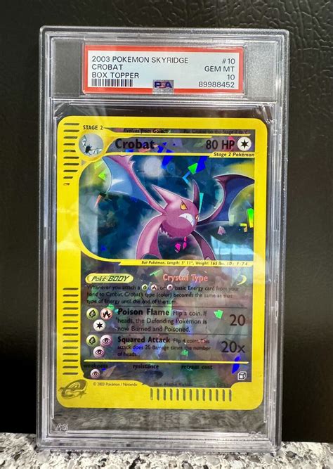 Pokemon Skyridge Crystal Crobat Box Topper Holo Psa Gem