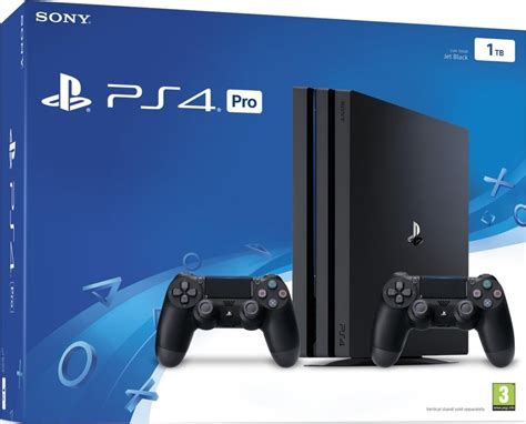 Sony PlayStation 4 Pro Konsole Jet Black (1TB) inklusive 2 Controller ...