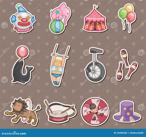 Circus Stickers Stock Vector Illustration Of Education 24585582