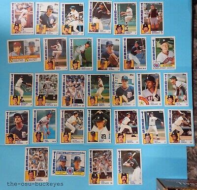 1984 Topps Detroit Tigers Team Set 30 Cards World Series Champions