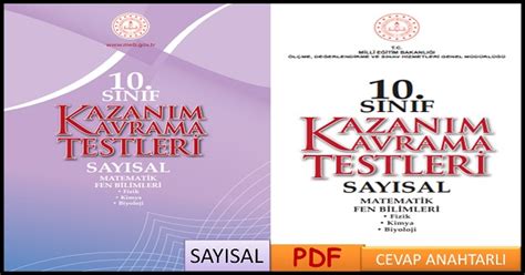 S N F Kazan M Kavrama Testleri Sayisal Meb Pdf Nd R E Itim