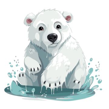 Orso Polare Vettore Adesivo Clipart Simpatico Orso Polare In Piedi In