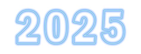 Blue Neon Colored 2025 Year Isolated On White 14441069 Vector Art At