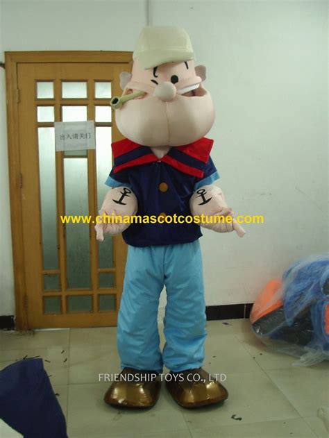 Popeye cartoon mascot costume