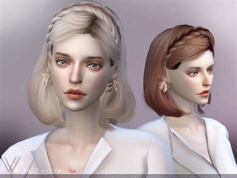 The Sims Resource Wings Oe0111 Hair Sims 4 Hairs Sims Hair Womens