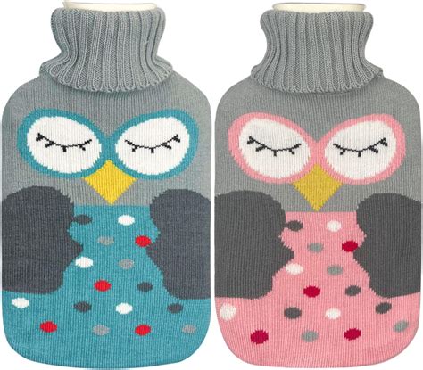 Amazon HomeTop Premium Classic Rubber Hot Water Bottle With Cute Knit Cover Liter