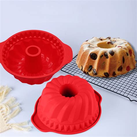 Silicone Hollow 10 Inch Spiral Grain High Temperature Silicone Chiffon Cake Baking Supplies Tube